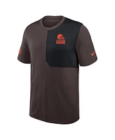 Nike Men's Brown Cleveland Browns Sideline Uv Performance Coach T-Shirt