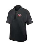 Nike Men's Black San Francisco 49ers Sideline Short Sleeve Quarter-Zip Performance Coach Jacket