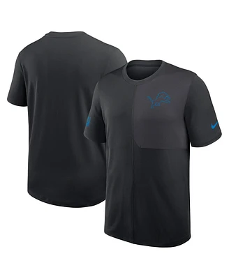 Nike Men's Detroit Lions Sideline Uv Performance Coach T-Shirt