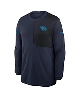 Nike Men's Navy Tennessee Titans Sideline Coach Uv Performance Long Sleeve T-Shirt