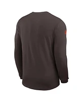 Nike Men's Brown Cleveland Browns Sideline Coach Uv Performance Long Sleeve T-Shirt
