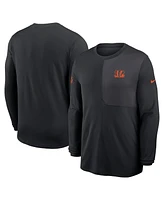 Nike Men's Black Cincinnati Bengals Sideline Coach Uv Performance Long Sleeve T-Shirt
