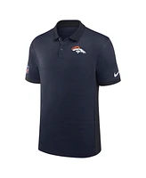 Nike Men's Navy Denver Broncos Sideline Victory Stripe Performance Polo Shirt