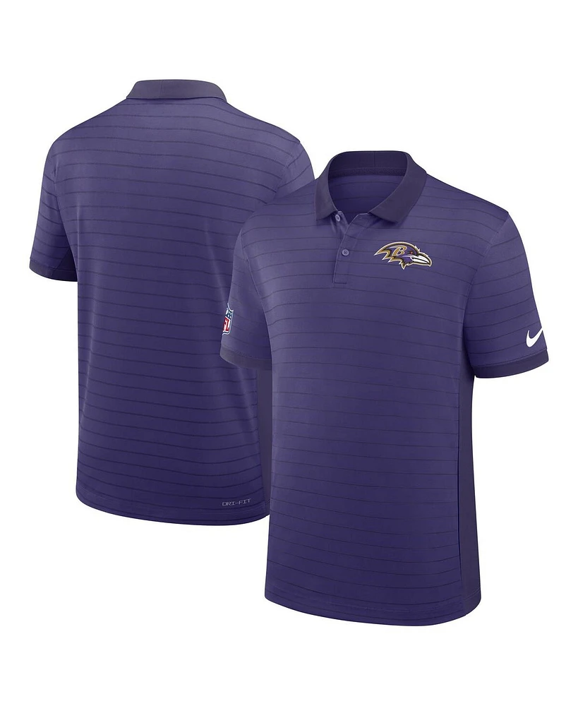 Nike Men's Purple Baltimore Ravens Sideline Victory Stripe Performance Polo Shirt
