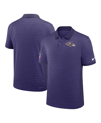 Nike Men's Purple Baltimore Ravens Sideline Victory Stripe Performance Polo Shirt