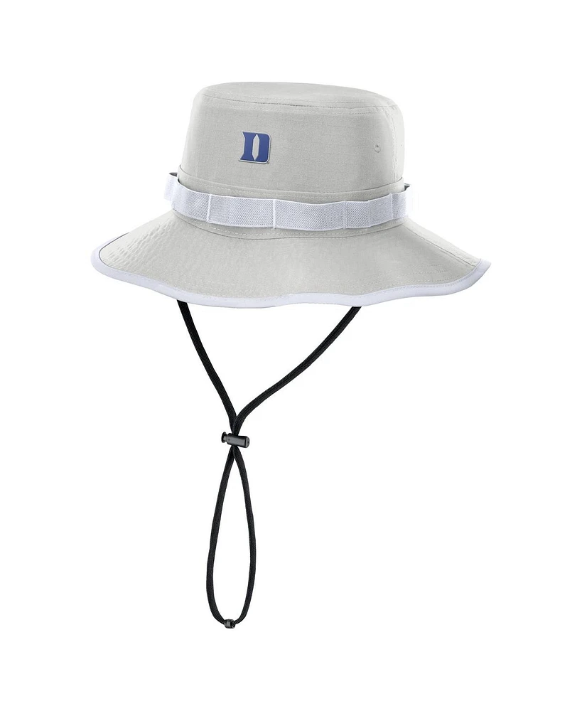 Nike Men's Gray Duke Blue Devils 2025 Sideline Apex Boonie Performance Bucket Hat