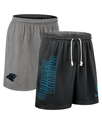 Nike Men's Black Carolina Panthers Sideline Reversible Performance Shorts