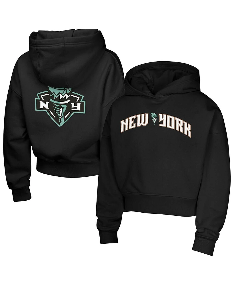 Outerstuff Big Girls Black New York Liberty Top Closer Fashion Pullover Hoodie