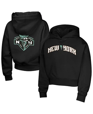 Outerstuff Big Girls Black New York Liberty Top Closer Fashion Pullover Hoodie