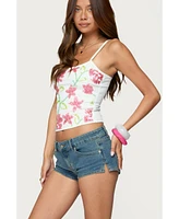 Edikted Women's Beaded Floral Embroidered Tank Top