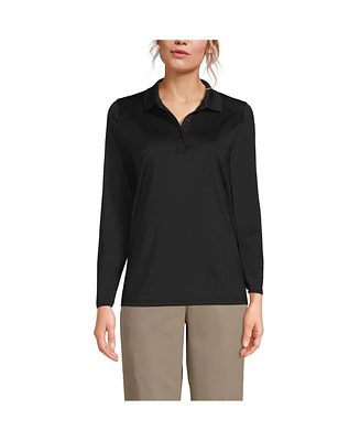 Lands' End School Uniform Women's Long Sleeve Feminine Fit Rapid Dry Polo Shirt