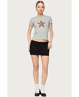 Edikted Womens Hayes Twill Mini Skort