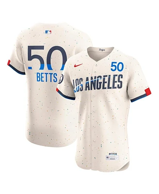 Nike Men's Mookie Betts Cream Los Angeles Dodgers City Connect Elite Jersey