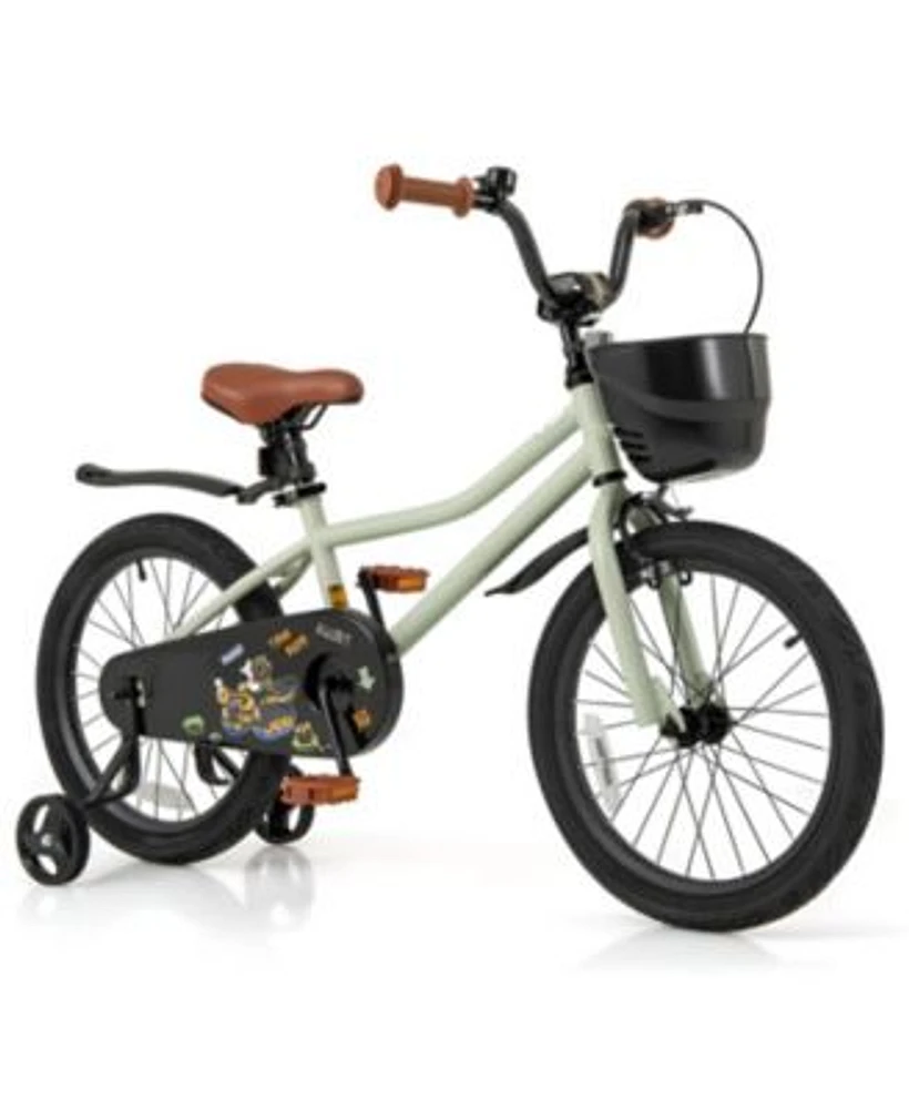 Kids Bike with Training Wheels Adjustable Seat Handlebar for Ages 4 to 7