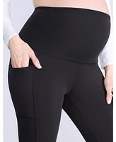 Motherhood Maternity High Waist Over the Belly Active Pocket Crop Legging - 2 Pack