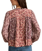 Lucky Brand Women's Printed Long-Sleeve Boho Blouse