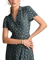 Lucky Brand Women's Collared Button-Front Midi Dress
