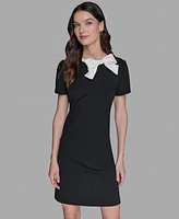 Karl Lagerfeld Paris Women's Scuba Crepe Bow A-Line Dress