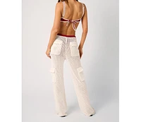 WeWoreWhat Women's Crochet Cargo Pants