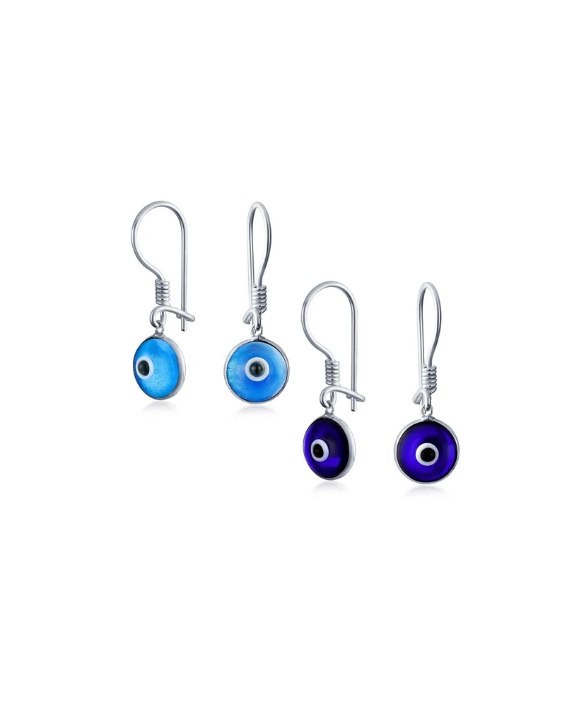Bling Jewelry Set of 2 Spiritual Protection Nazar Evil Eye Dangle Earrings Sterling Silver