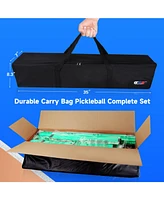 Gse Games & Sports Expert Pickleball Complete Net Set with Net, 4 Paddles, 6 Pickleballs, Carrying Bag (Orange/Green)