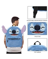 Disney Stitch Plush Character & Tropical Print 16.5" Flip Pak Reversible Backpack