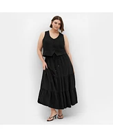 City Chic Plus Size Breezy Tier Skirt