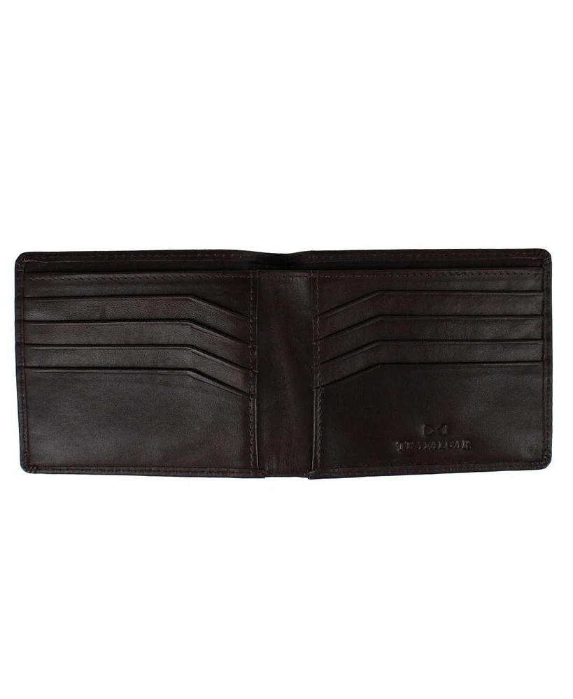 Trafalgar Men's Lazzaro Lattice Weave Leather Bi-Fold Wallet