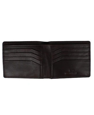 Trafalgar Men's Lazzaro Lattice Weave Leather Bi-Fold Wallet