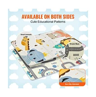 Baby Play Mat Soft Crawling Floor Playmat Double-Sided Kids Activity Mat
