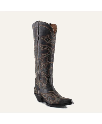 Olivia Leather Cowgirl Boots - Stylish Western Footwear & Comfort By Buck Brana