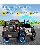 12V Kids Ride on Police Car with Remote and Siren Flashing Lights