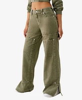 True Religion Women's Bobbi Big T Baggy Carpenter Jeans