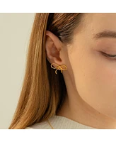 Sterling Silver 18k Gold Plated Colette Chic Bow Stud Earrings