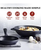 Alva Energy 12" Classic Nonstick Wok with Helper Handle - Flat Bottom, Non-Toxic Pfas/Pfoa/Ptfe-Free