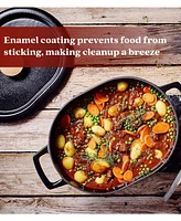 Alva Nori 6 Qt. Oval Enameled Cast Iron Dutch Oven with Lid - Pfas, Pfoa & Ptfe Free - Heavy-Duty Naturally Nonstick Cookware