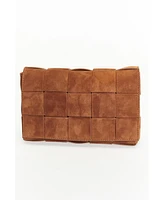 Women's Woven Suede Shoulder Bag