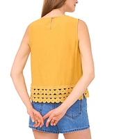 Vince Camuto Women's Crewneck Lace-Hem Tank Top