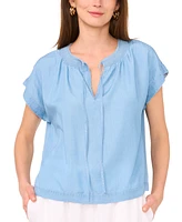 Vince Camuto Women's Shirred-Neck Cap-Sleeve Peasant Blouse