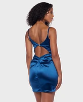 B Darlin Women's Sweetheart Satin Bodycon Dress
