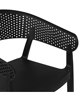 WestinTrends Outdoor Modern Stackable Plastic Resin Patio Dining Armchair (Set of 2