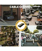 Yescom 1-Channel Rubber Cable Ramp 40000 Lbs Wire Cord Ramp Driveway Hose Cover Protector Speed Bumps for Driveway Hose Pipe Hider