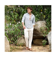 Campus Sutra Men's Baby Blue Self-Design Wave Shirt