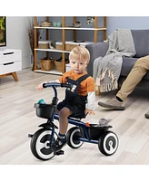 Toddler Tricycle Kids Trike with Adjustable Seat Front & Rear Storage Baskets