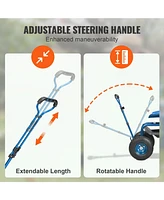 Slickblue Garden Scooter Cart with Wheels Swivel Seat Tool Tray and Handle for Outdoor Tasks