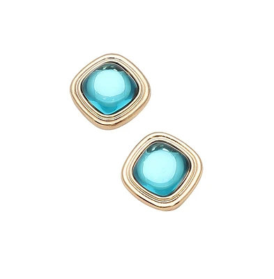Sohi Geometric-Stone Stud Earrings