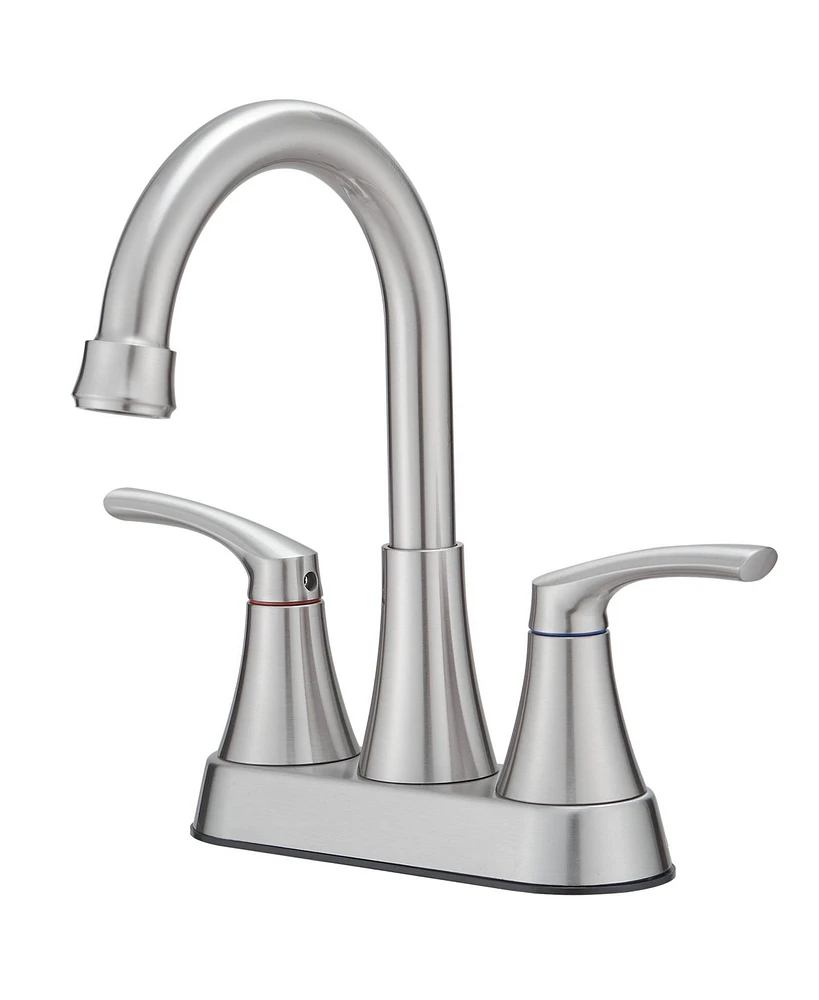 4 in. Centerset 2-Handle High-Arc Bathroom Faucet Brushed Nickel