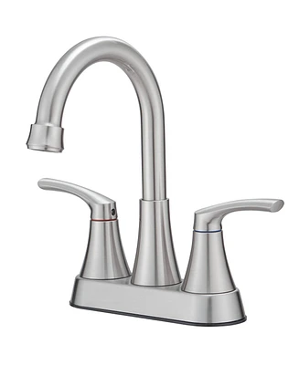 4 in. Centerset 2-Handle High-Arc Bathroom Faucet Brushed Nickel