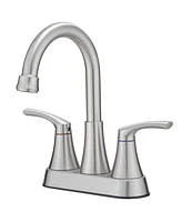 4 in. Centerset 2-Handle High-Arc Bathroom Faucet Brushed Nickel