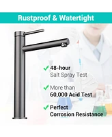 Aquaterior Bathroom Vessel Sink & Faucet Kit 8" Vanity Mixer Tap Tempered Glass